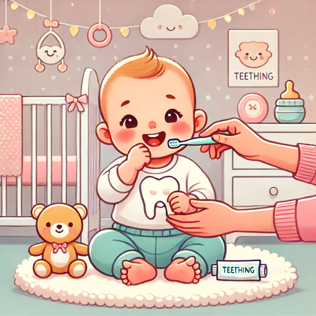 Baby showing early signs of teething