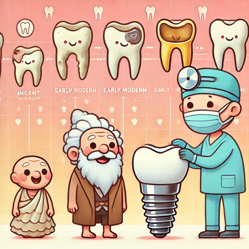 Evolution of dental implants from ancient times to modern tooth restoration