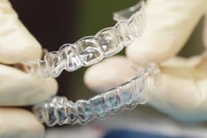 Dental mouthguard clear front view
