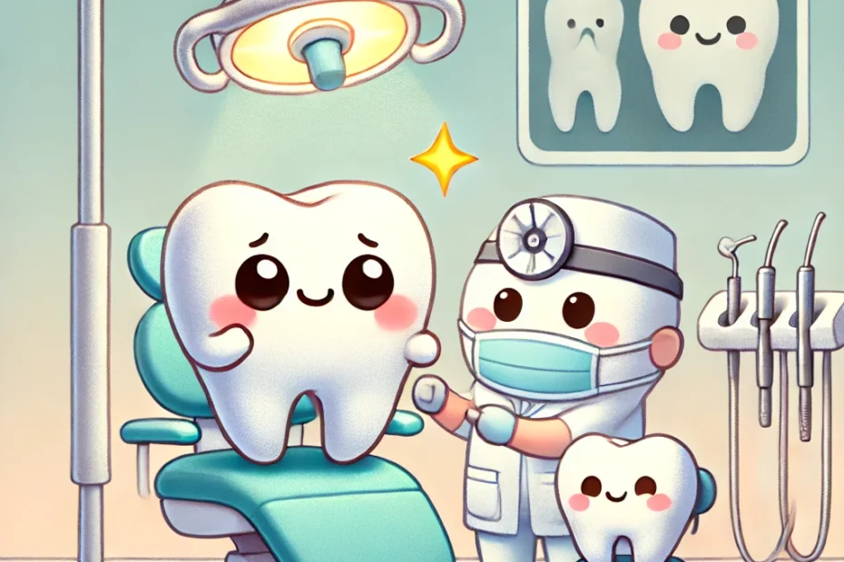 Dentist performing extraction for a difficult tooth in a dental clinic.