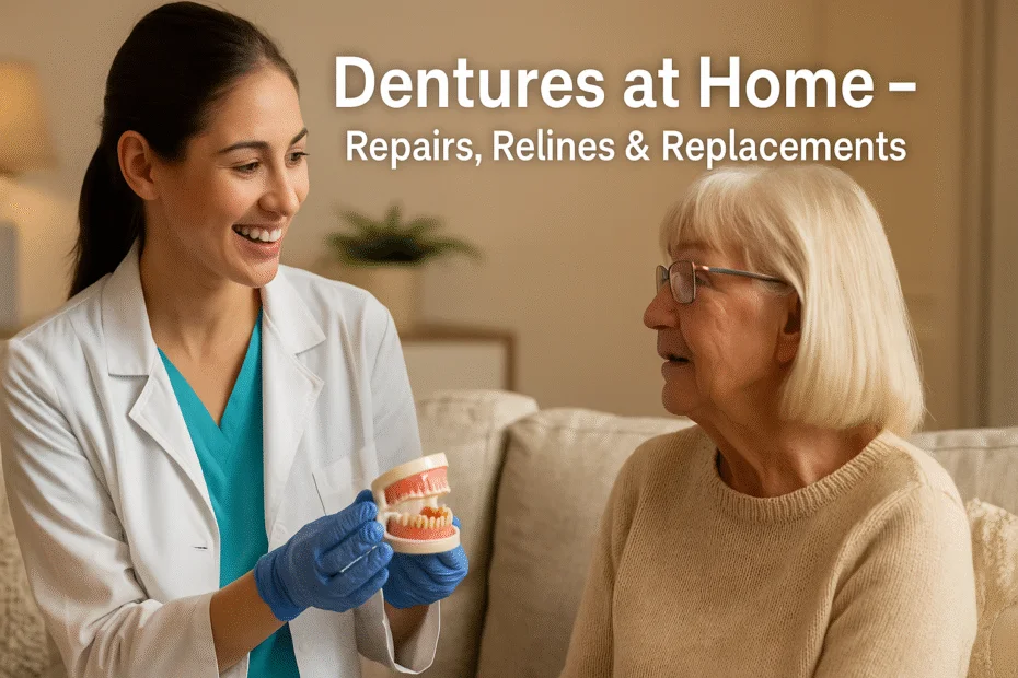 Dentures at home - repairs relines and replacements